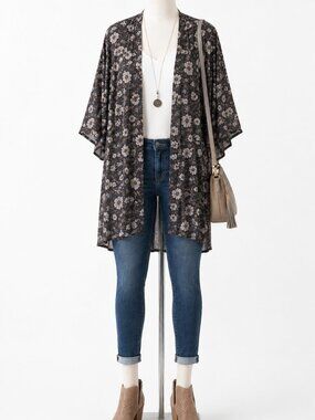Lane Bryant Floral Sheer Cardigan | Size 14/16